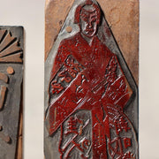Japanese Vintage Printing Block Stamp Samurai Kabuki Ad Letterpress Set 2pcs5