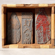 Japanese Vintage Printing Block Stamp Samurai Kabuki Ad Letterpress Set 2pcs2