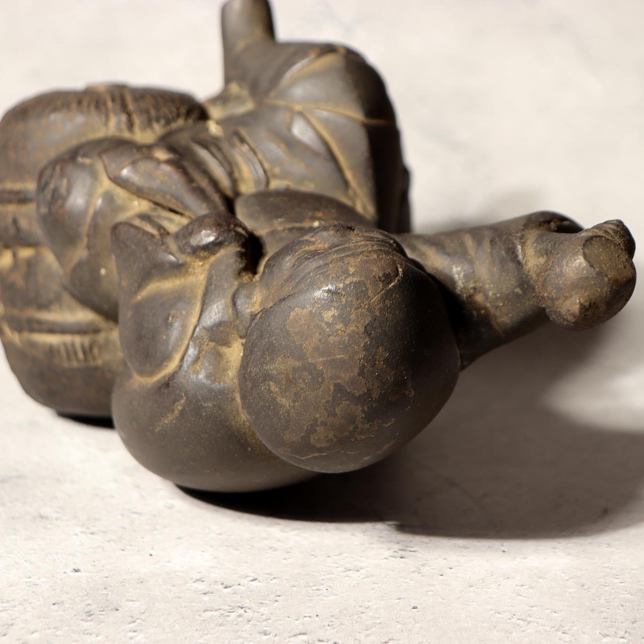 Japanese Bronze Statue Daikokuten God of Wealth Lucky Heavy 2.1kg Vintage BOS98910