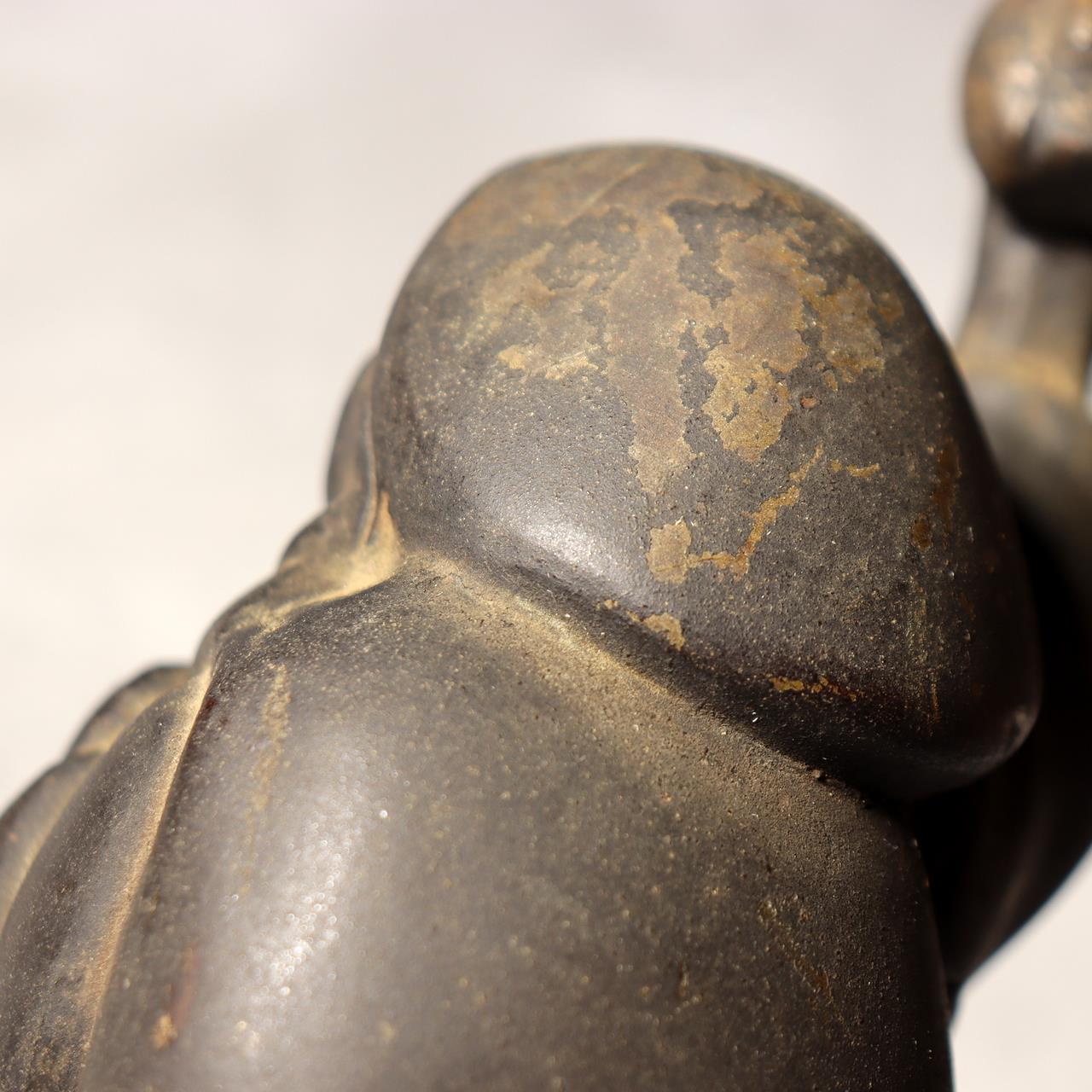 Japanese Bronze Statue Daikokuten God of Wealth Lucky Heavy 2.1kg Vintage BOS9896