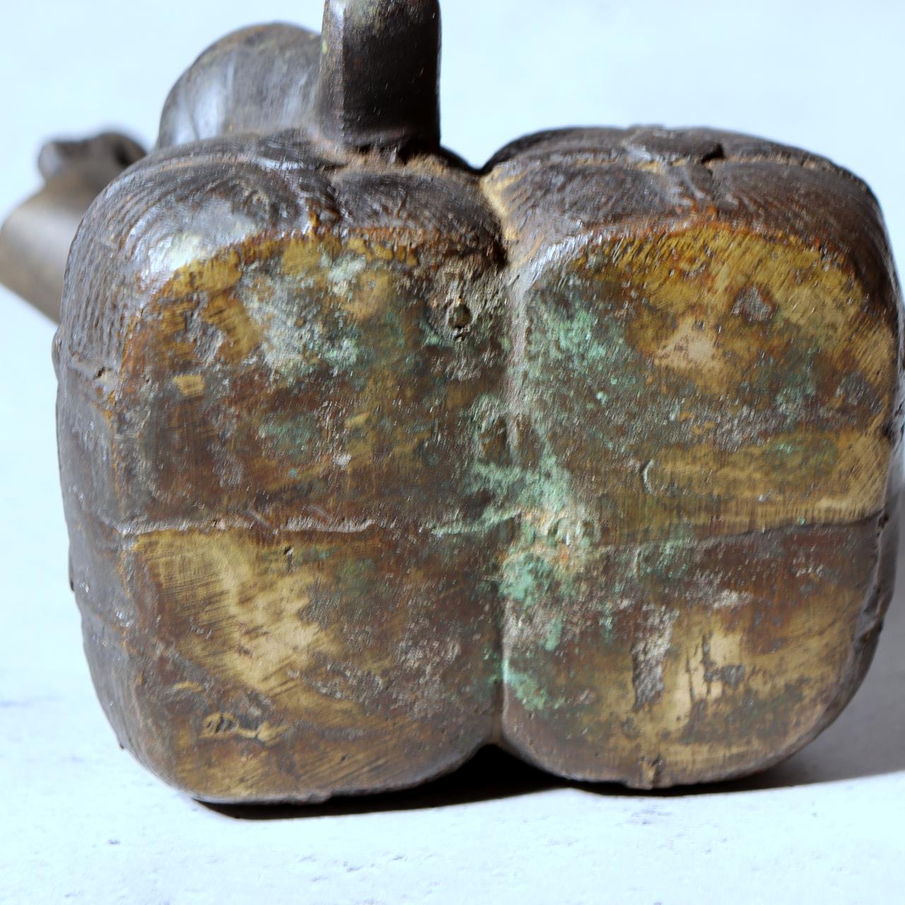 Japanese Bronze Statue Daikokuten God of Wealth Lucky Heavy 2.1kg Vintage BOS9893