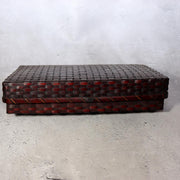 Japanese Vintage Bamboo Woven Basket Storage Box Mingei Folk Art BVO709