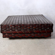 Japanese Vintage Bamboo Woven Basket Storage Box Mingei Folk Art BVO7010