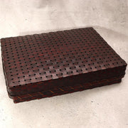 Japanese Vintage Bamboo Woven Basket Storage Box Mingei Folk Art BVO700