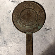 Japanese Antique Bronze Mirror Pine Hawk Bird Signed Fujiwara Mitsunaga Box3