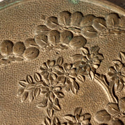 Japanese Antique Bronze Mirror Pine Hawk Bird Signed Fujiwara Mitsunaga Box12