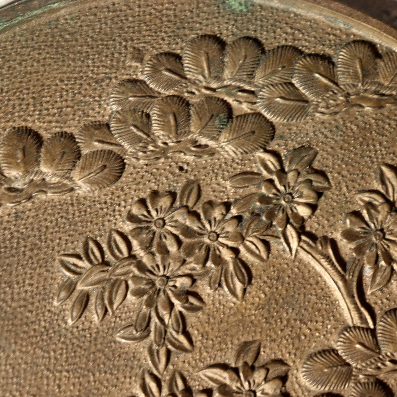 Japanese Antique Bronze Mirror Pine Hawk Bird Signed Fujiwara Mitsunaga Box12