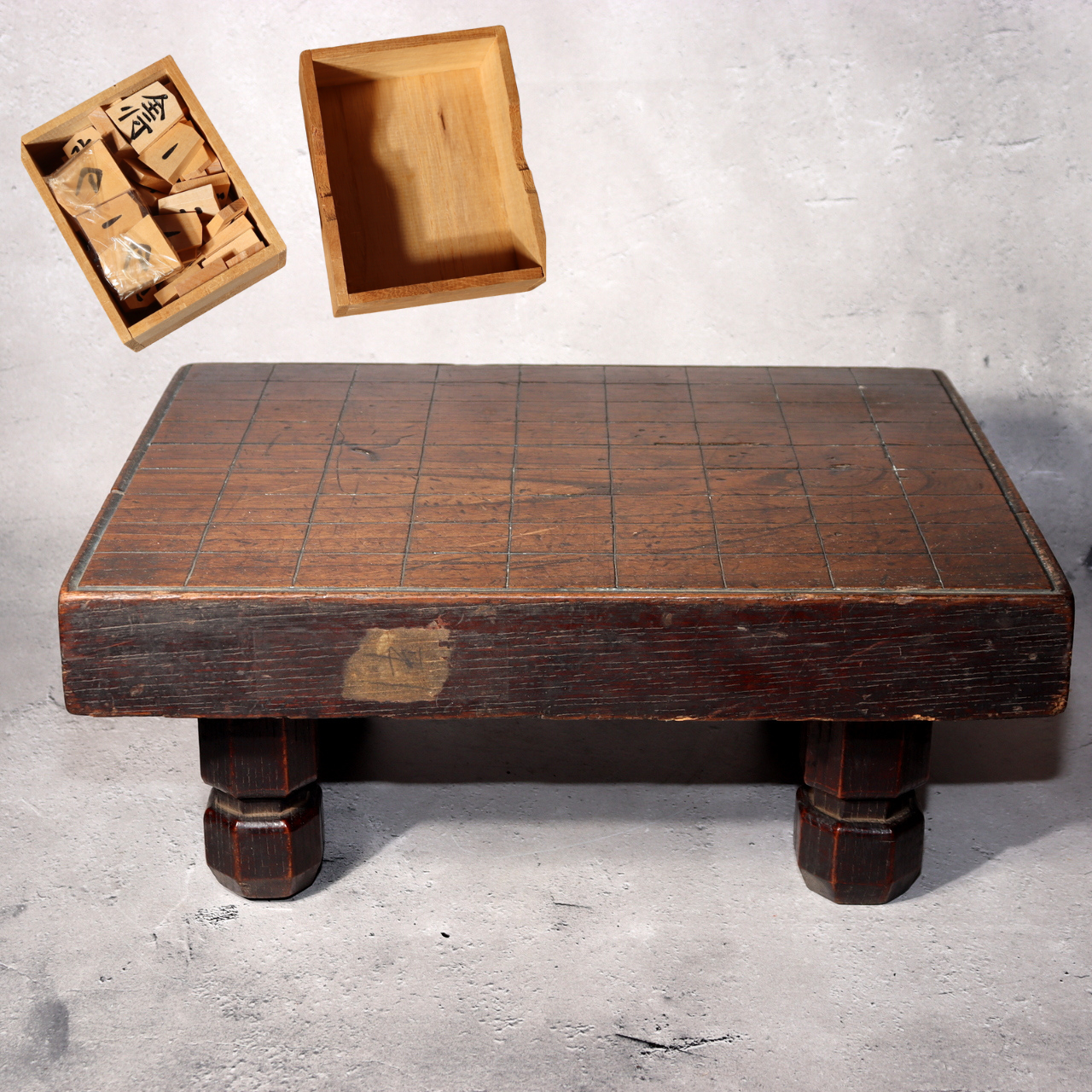 Japanese Antique Wooden Shogi Board Table Go Game WO4790