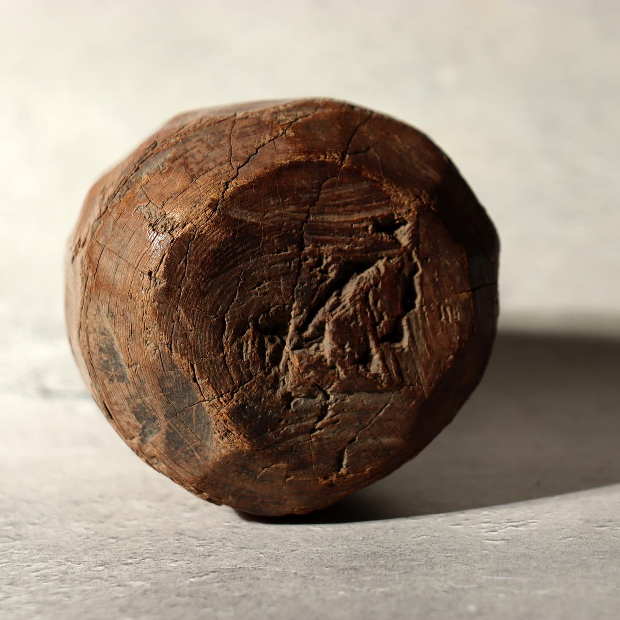 Antique Korean Wooden Loom Weight Joseon Folk Art Primitive Carved Sculpture WO54