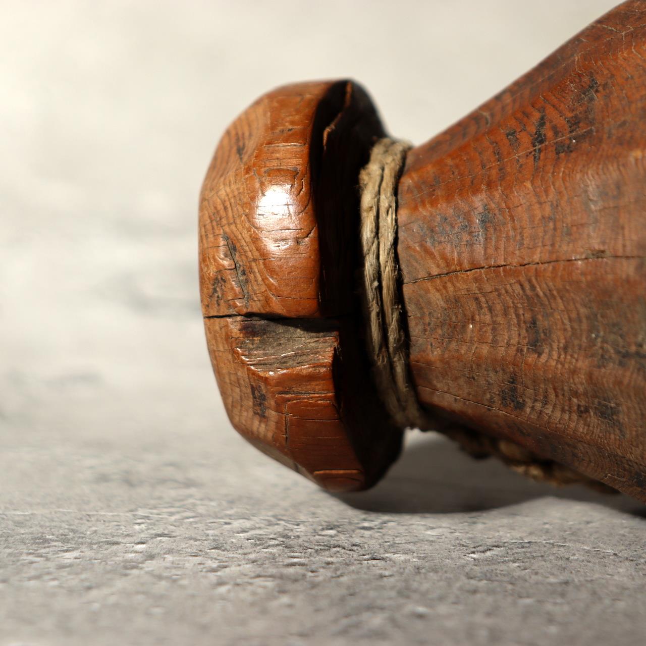 Antique Korean Wooden Loom Weight Joseon Folk Art Primitive Carved Sculpture WO510