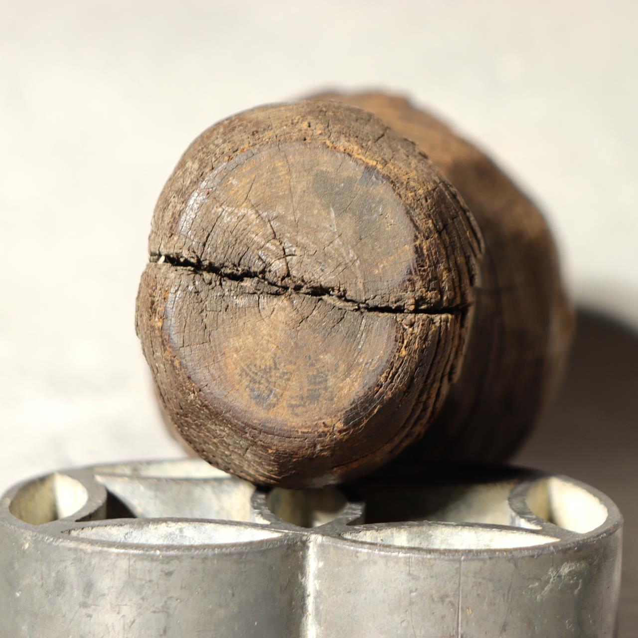 Antique Korean Wooden Loom Weight Joseon Folk Art Rustic Dry Wood Sculpture WO518