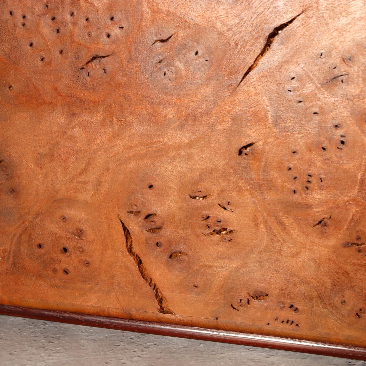 Japanese Wooden Box Burl Wood Tamamoku Intense Grain Document Stationery Box16