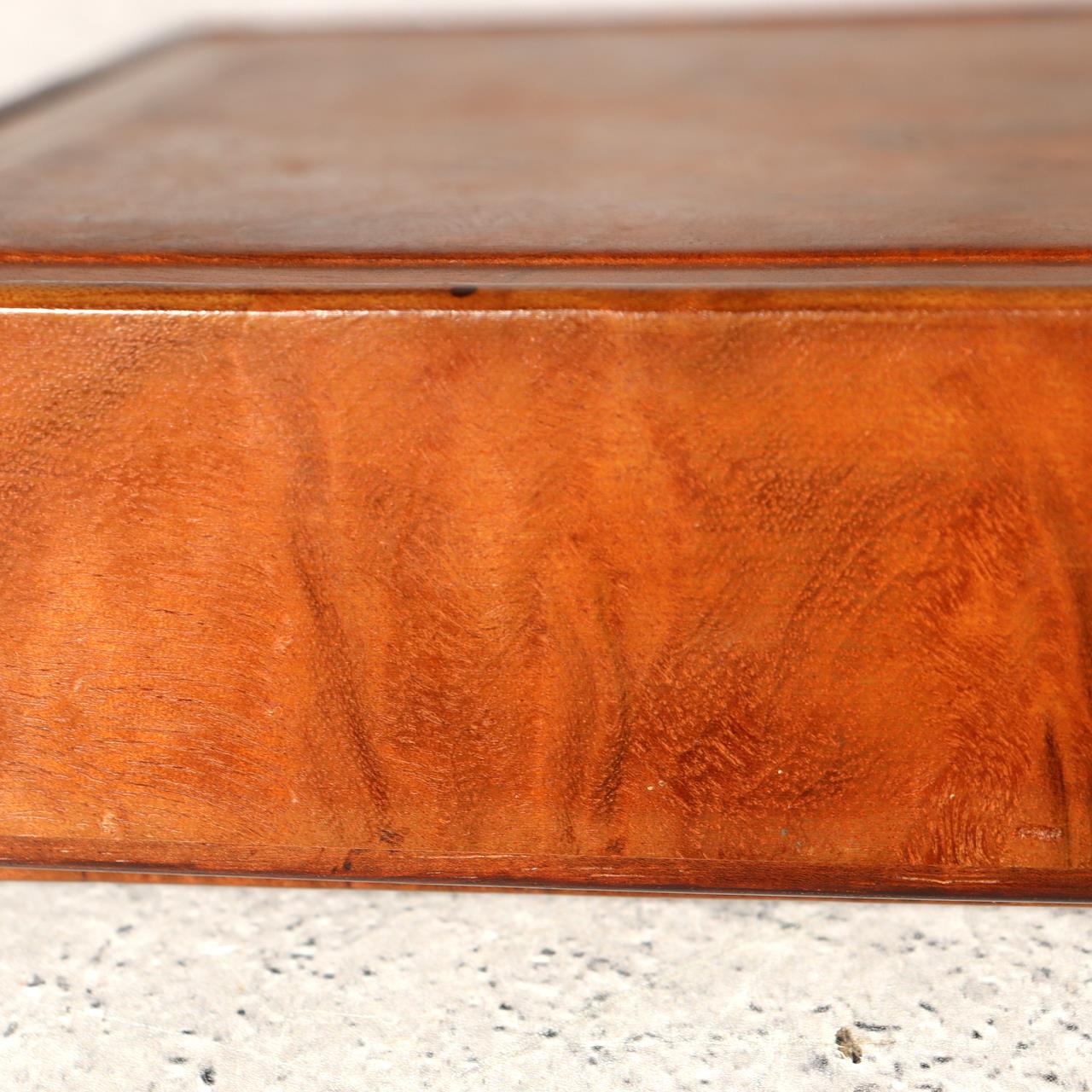 Japanese Wooden Box Burl Wood Tamamoku Intense Grain Document Stationery Box15