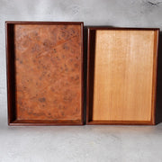 Japanese Wooden Box Burl Wood Tamamoku Intense Grain Document Stationery Box2