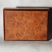 Japanese Wooden Box Burl Wood Tamamoku Intense Grain Document Stationery Box1