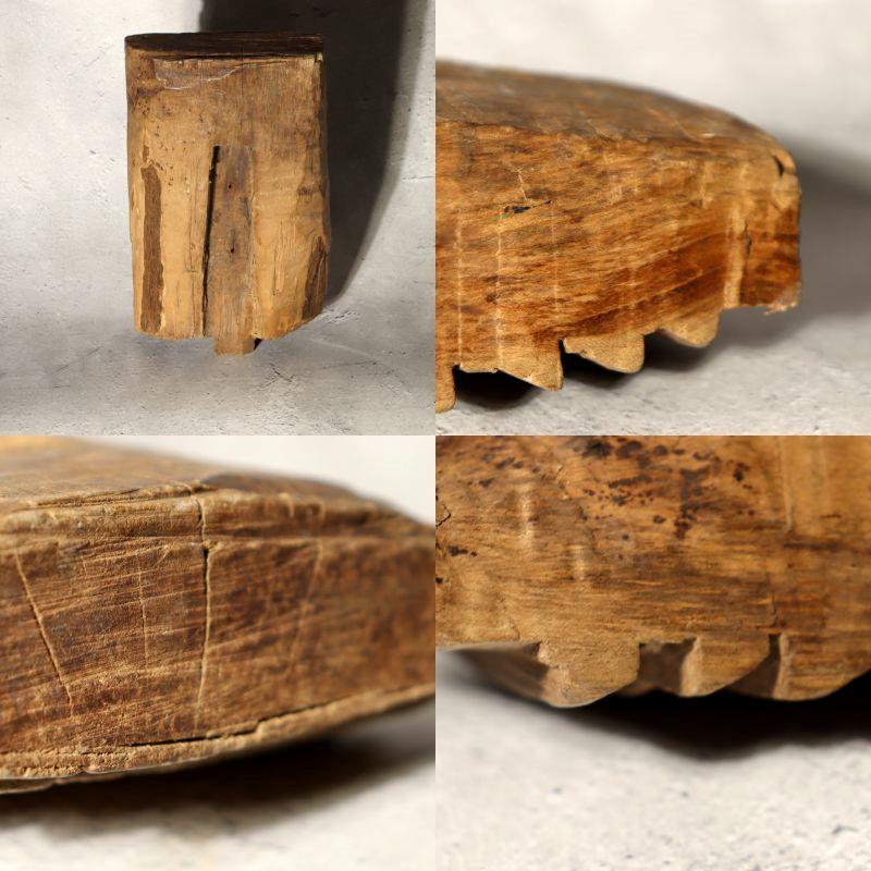 Antique Japanese Wood Tool Gangi Thatching Beater Primitive Folk Art Mingei Rare17