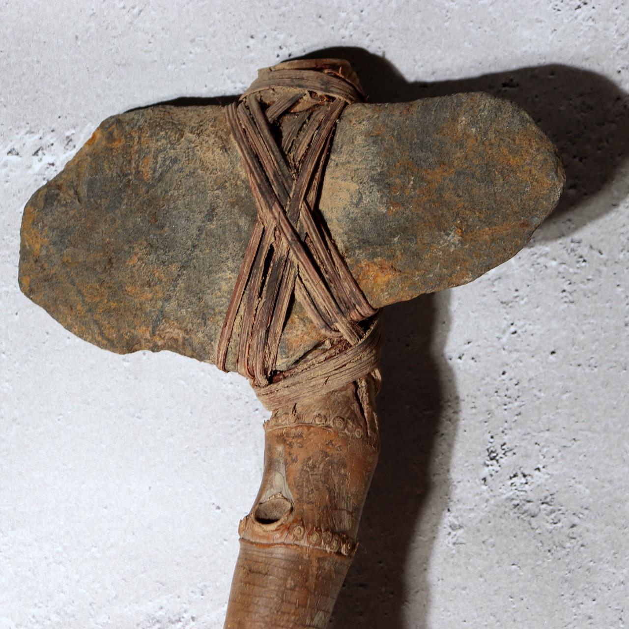 Japanese Jomon Period Stone Axe Head Real Excavated Artifact Modern Handle SS2210