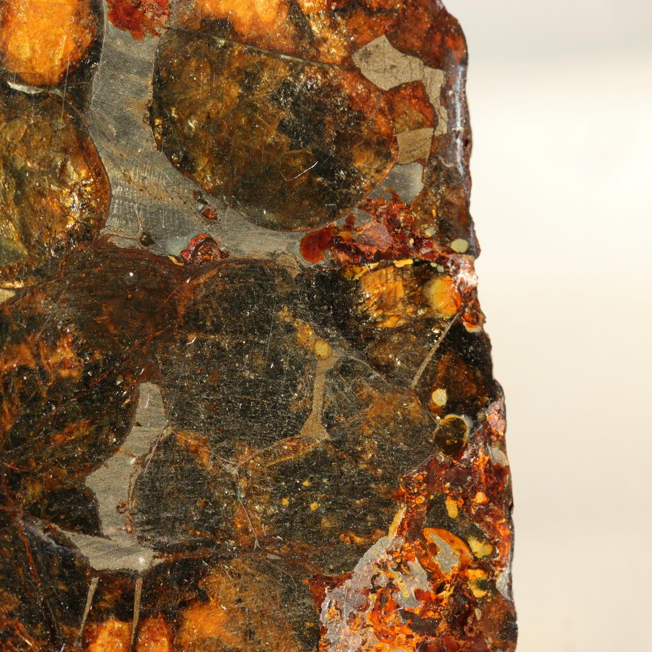 Kenya Sericho Pallasite Meteorite Slice Resin Coated Olivine Space Gem 7g SS2197