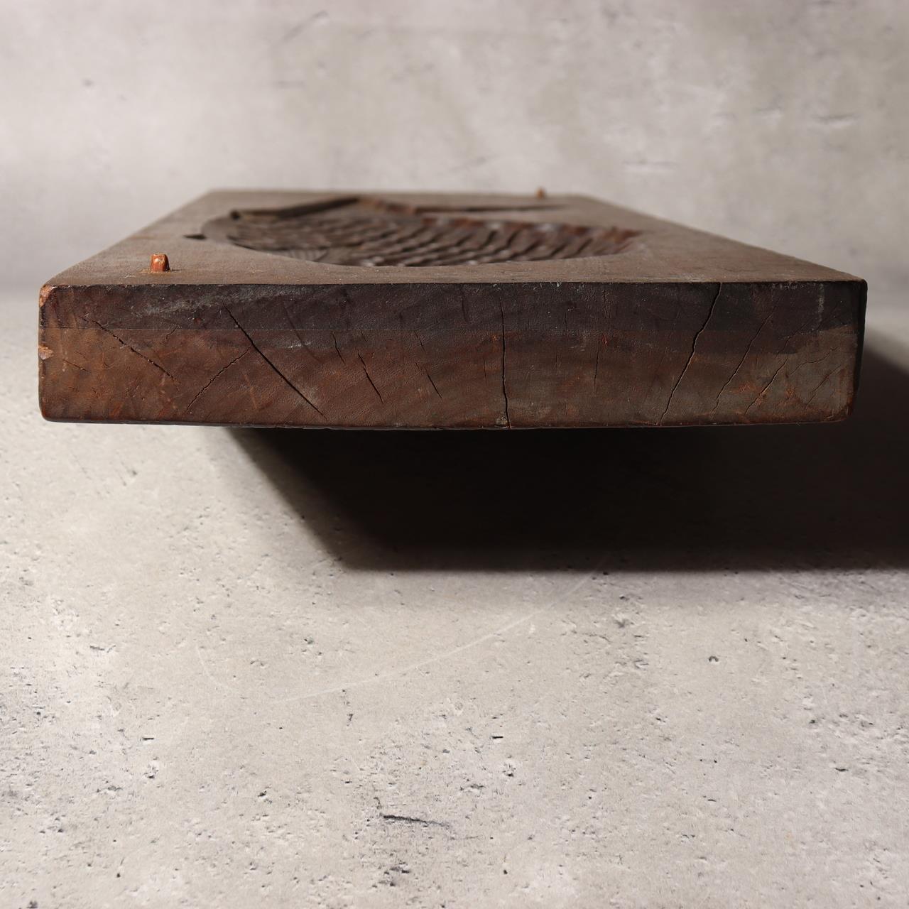 Japanese Antique Wood Carving Mold Kashigata Tai Fish Sea Bream Large Decor WO5111