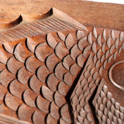 Japanese Antique Wood Carving Mold Kashigata Tai Fish Sea Bream Large Decor WO5113