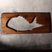 Japanese Antique Wood Carving Mold Kashigata Tai Fish Sea Bream Large Decor WO513