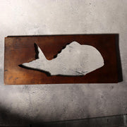 Japanese Antique Wood Carving Mold Kashigata Tai Fish Sea Bream Large Decor WO512