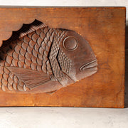 Japanese Antique Wood Carving Mold Kashigata Tai Fish Sea Bream Large Decor WO516