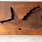 Japanese Antique Wood Carving Mold Kashigata Tai Fish Sea Bream Large Decor WO517