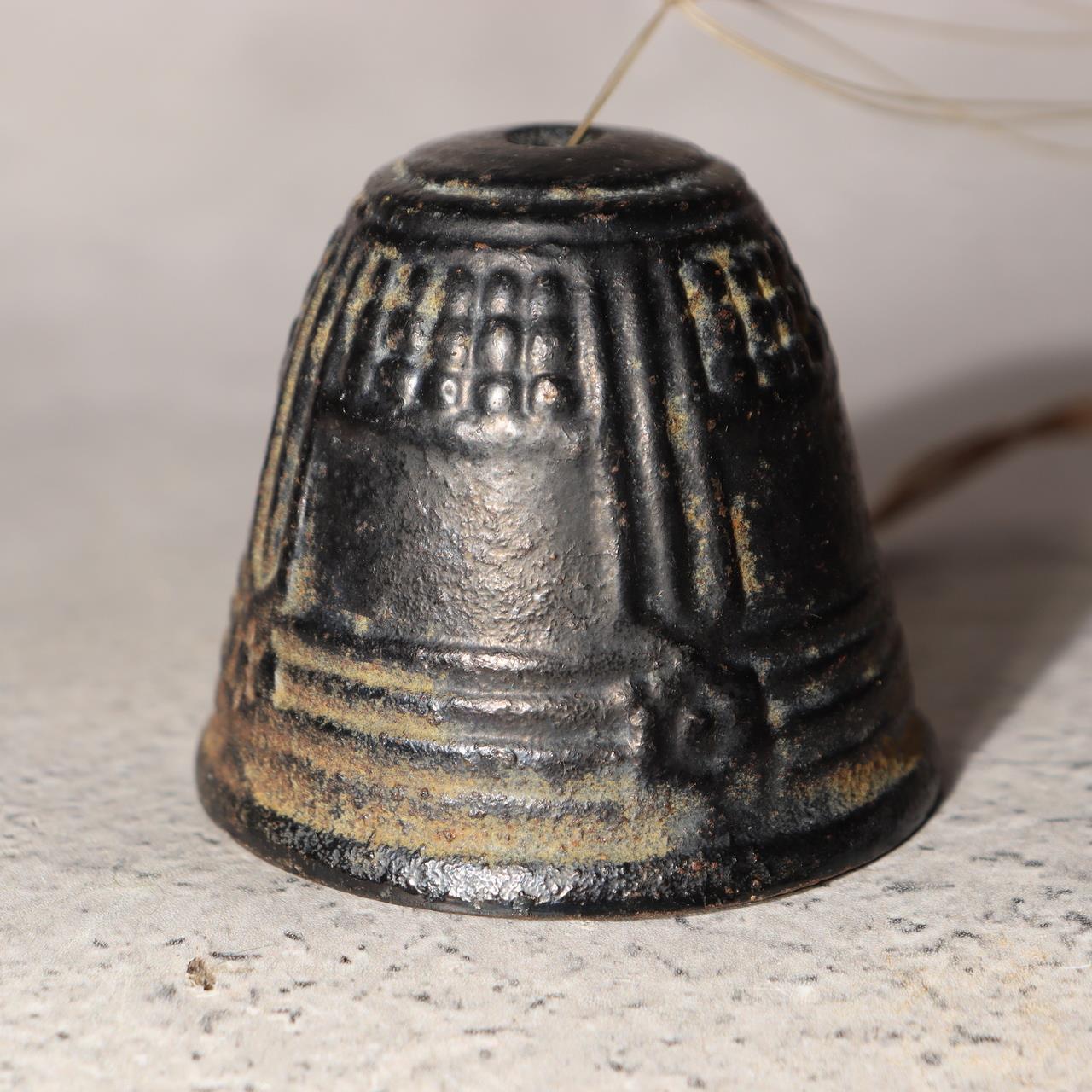 Japanese Vintage Cast Iron Wind Chime Furin Temple Lantern Bell Rustic BOS9958