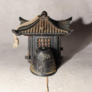 Japanese Vintage Cast Iron Wind Chime Furin Temple Lantern Bell Rustic BOS9955