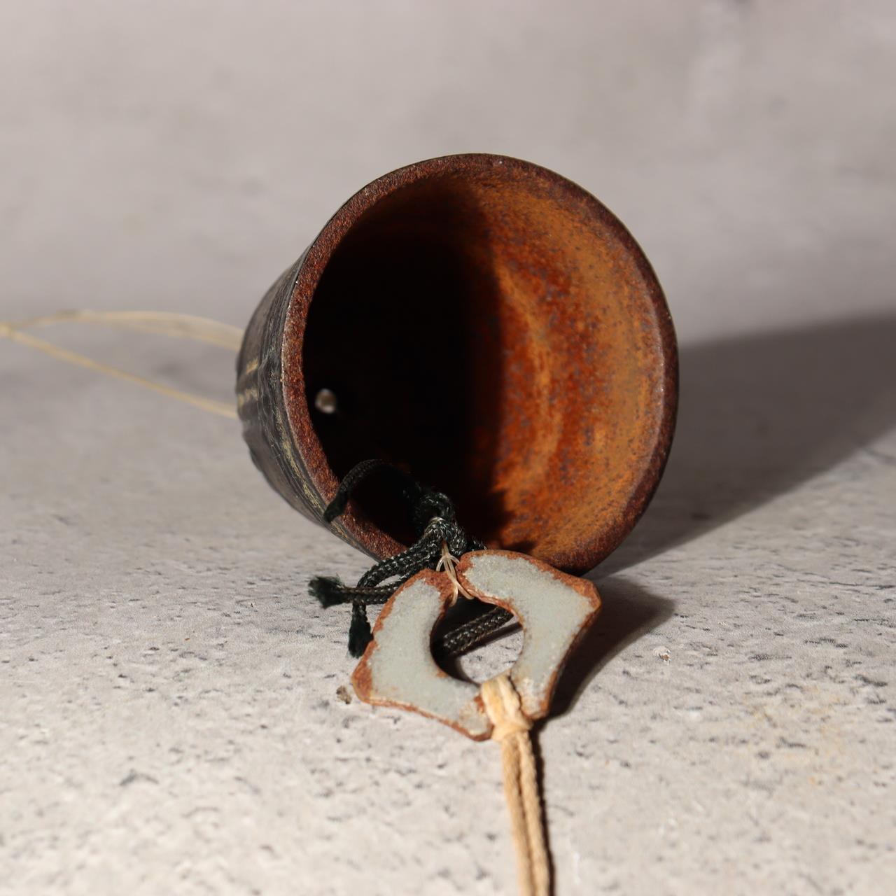 Japanese Vintage Cast Iron Wind Chime Furin Temple Lantern Bell Rustic BOS9954