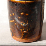 Japanese Antique Sake Bottle Tokkuri Iron Glaze Shinshu Mingei Edo Era Vase13