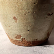 Antique Japanese Kyushu Pottery Jar Tsubo Green Ash Glaze Edo Era Wabi-sabi14
