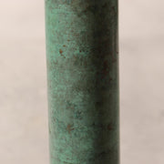 Japanese Bronze Flower Vase Orihara Kyuzaemon Green Patina Modern Ikebana Box13