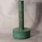 Japanese Bronze Flower Vase Orihara Kyuzaemon Green Patina Modern Ikebana Box3