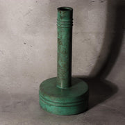 Japanese Bronze Flower Vase Orihara Kyuzaemon Green Patina Modern Ikebana Box2
