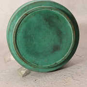 Japanese Bronze Flower Vase Orihara Kyuzaemon Green Patina Modern Ikebana Box7