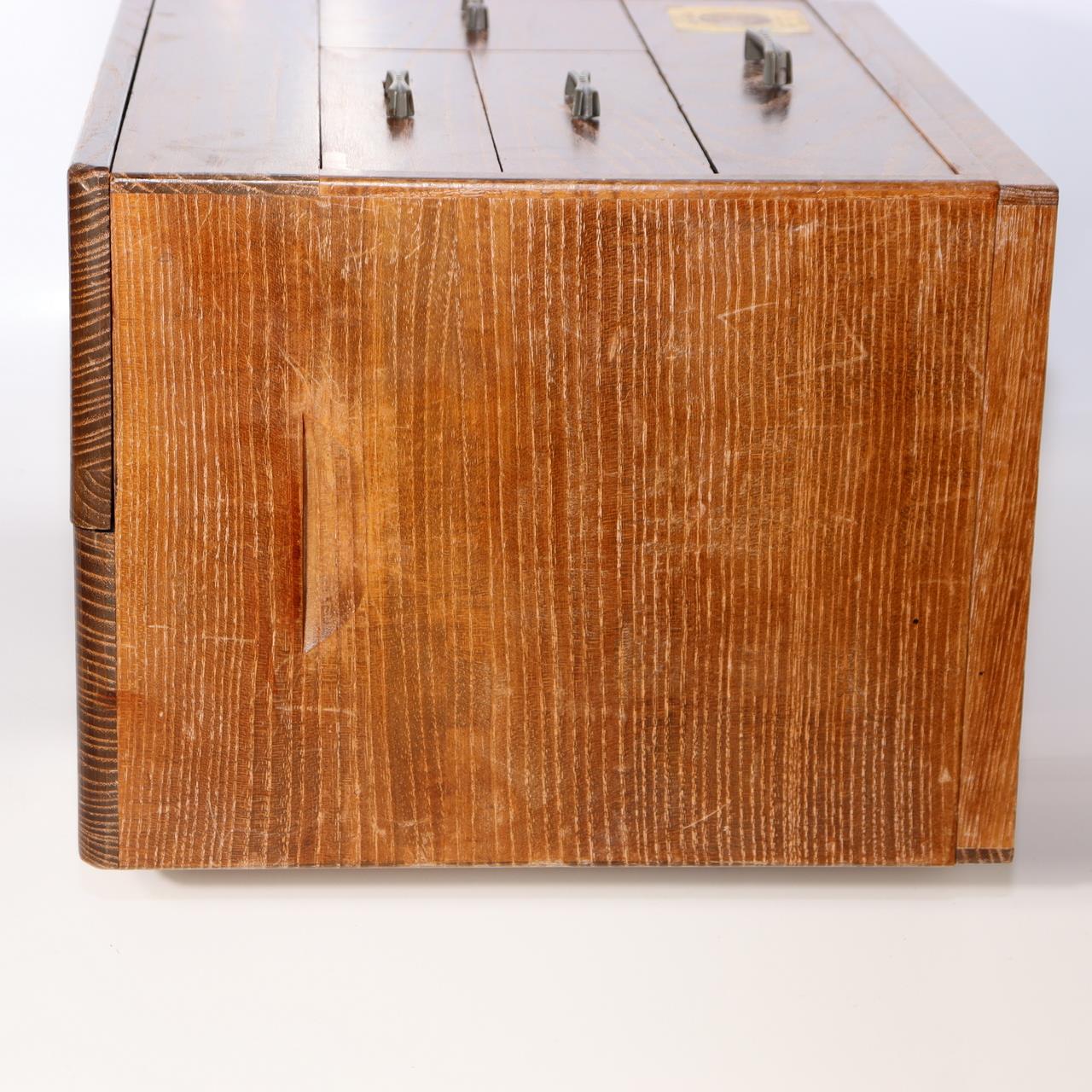 Japanese Vintage Wooden Sewing Box Haribako Tansu Chest Drawers Silk Label7