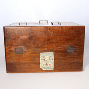 Japanese Vintage Wooden Sewing Box Haribako Tansu Chest Drawers Silk Label4