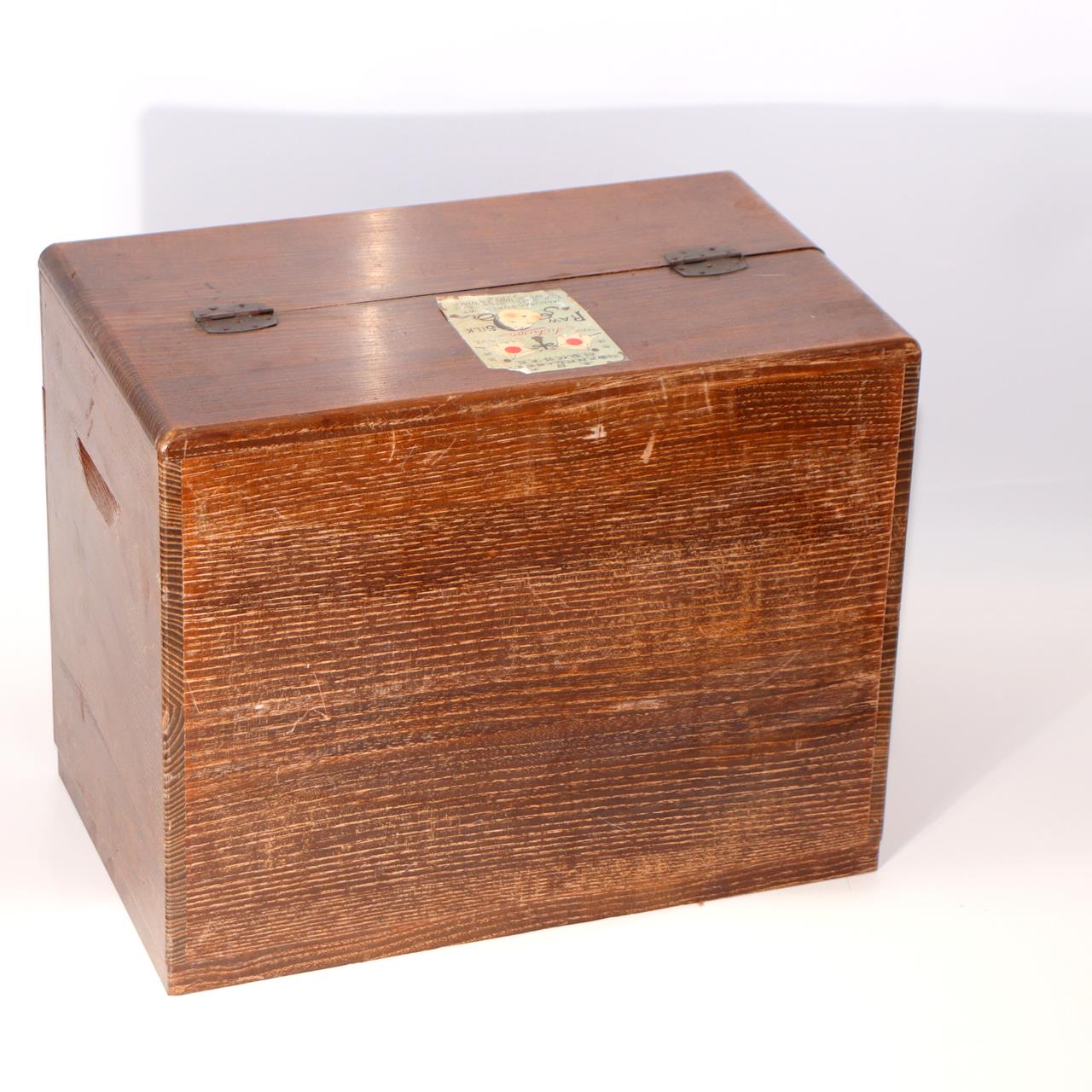 Japanese Vintage Wooden Sewing Box Haribako Tansu Chest Drawers Silk Label5