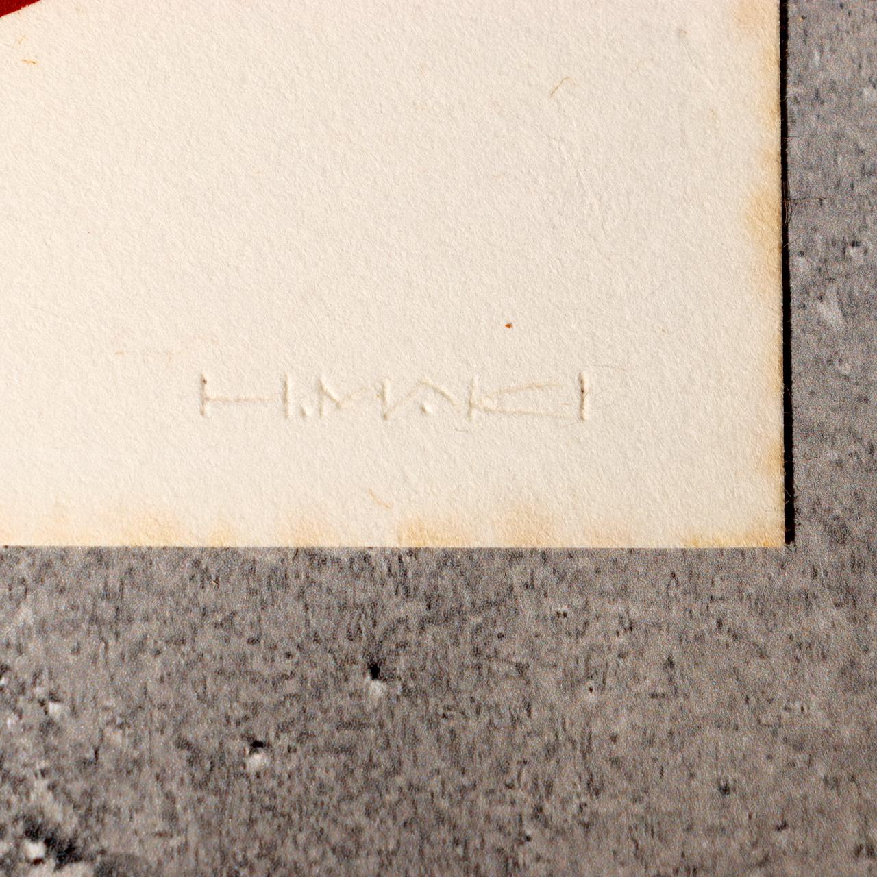 Maki Haku Japanese Modern Art Print "Kanau" Wish Embossed Abstract Framed ASO4296