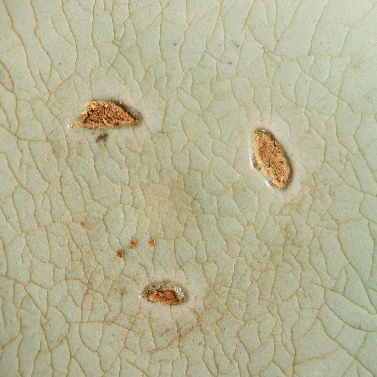 Korean Antique Late Koryo Celadon Tea Bowl Silica Spur Marks 14th C7