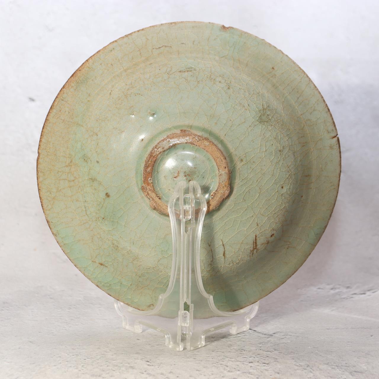 Korean Antique Late Koryo Celadon Tea Bowl Silica Spur Marks 14th C2