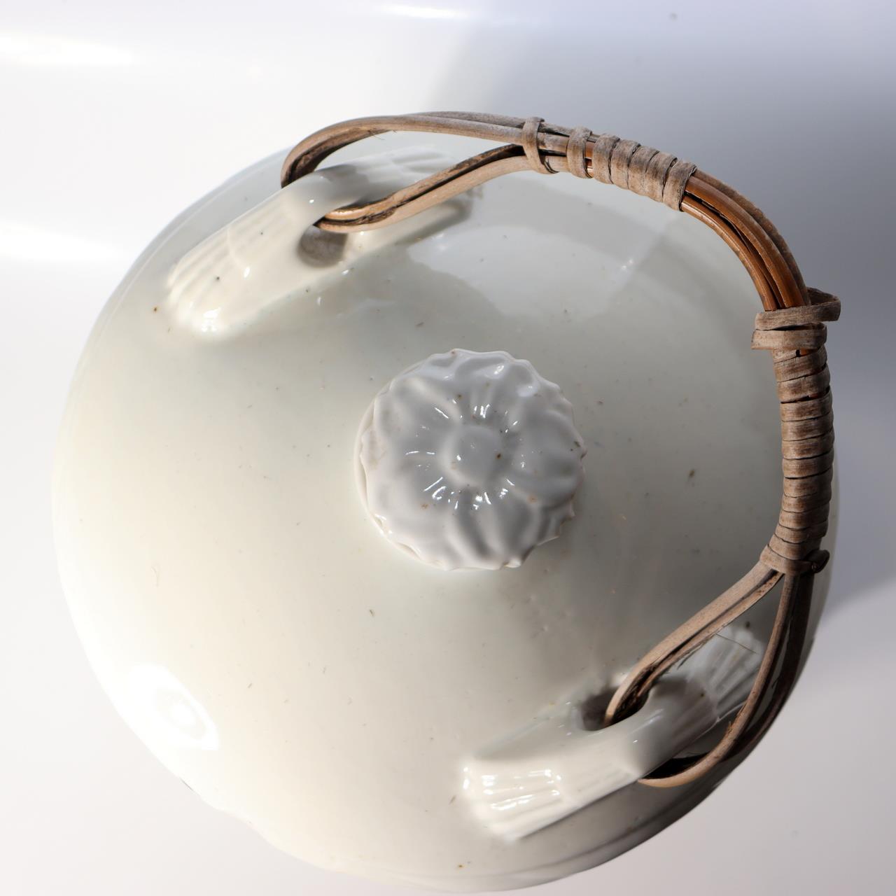 Large Japanese Porcelain Sake Barrel Server Taru Masamune Blue White 33cm 6.2kg10