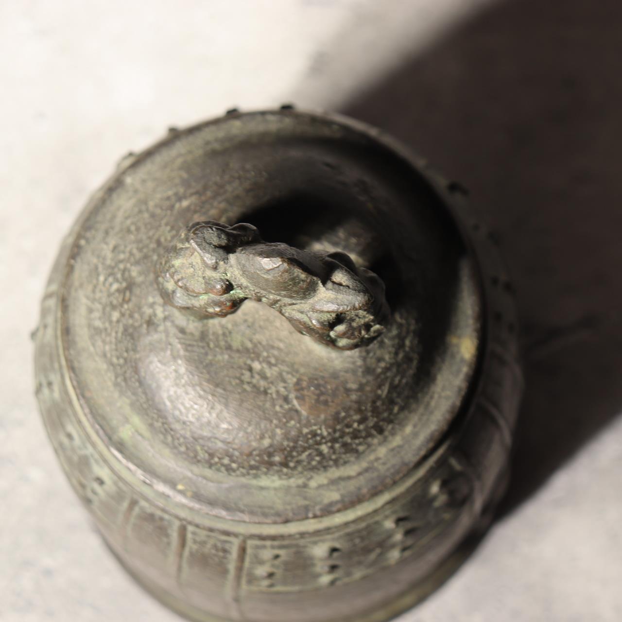 Japanese Vintage Bronze Bell Hansho Temple Buddhist Altar Dragon 18cm BOS9976