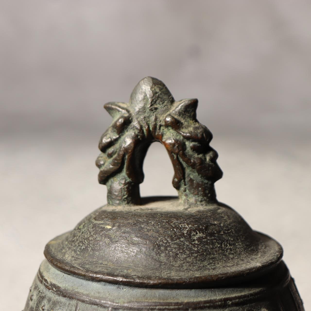 Japanese Vintage Bronze Bell Hansho Temple Buddhist Altar Dragon 18cm BOS99711