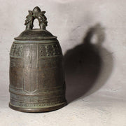 Japanese Vintage Bronze Bell Hansho Temple Buddhist Altar Dragon 18cm BOS99713