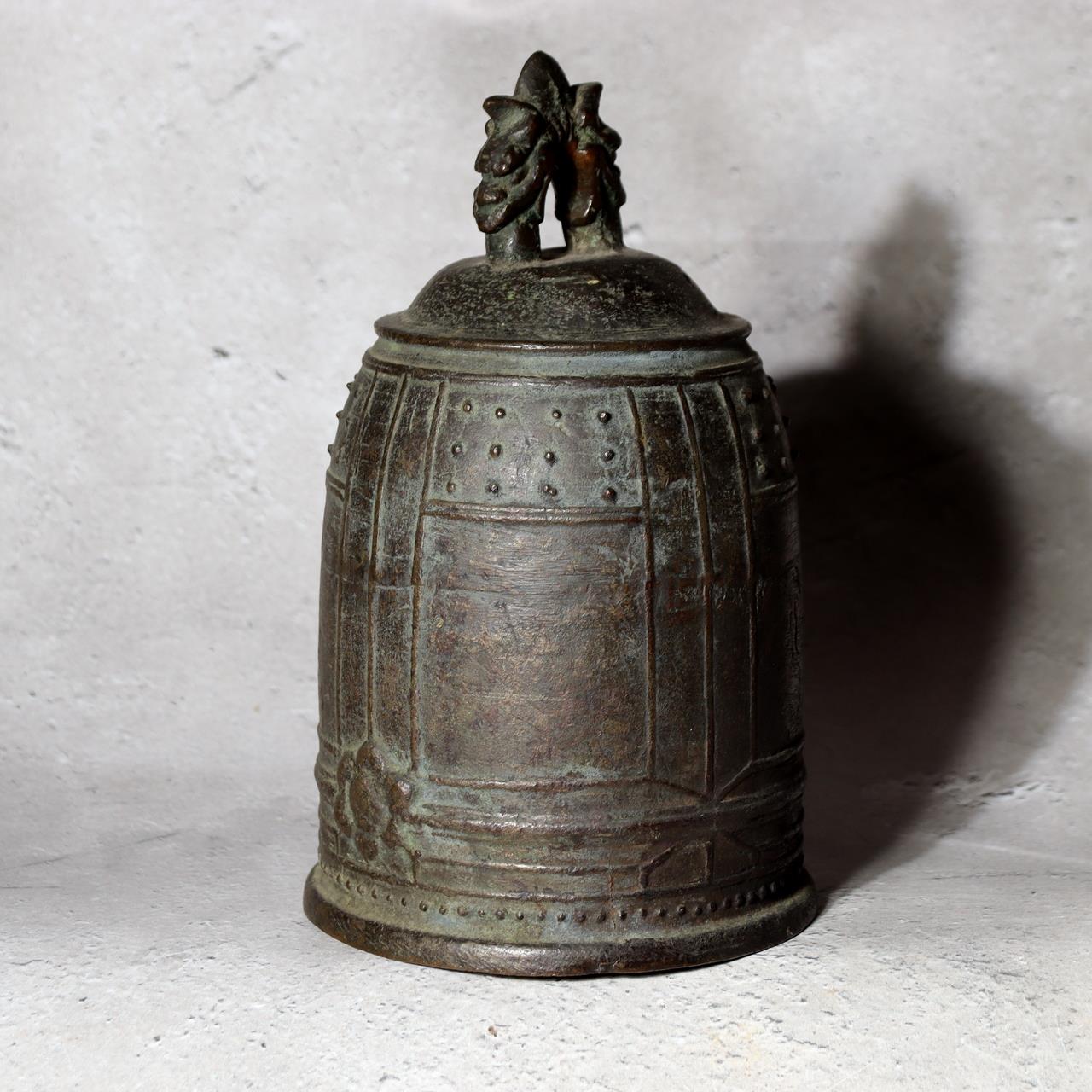 Japanese Vintage Bronze Bell Hansho Temple Buddhist Altar Dragon 18cm BOS9970