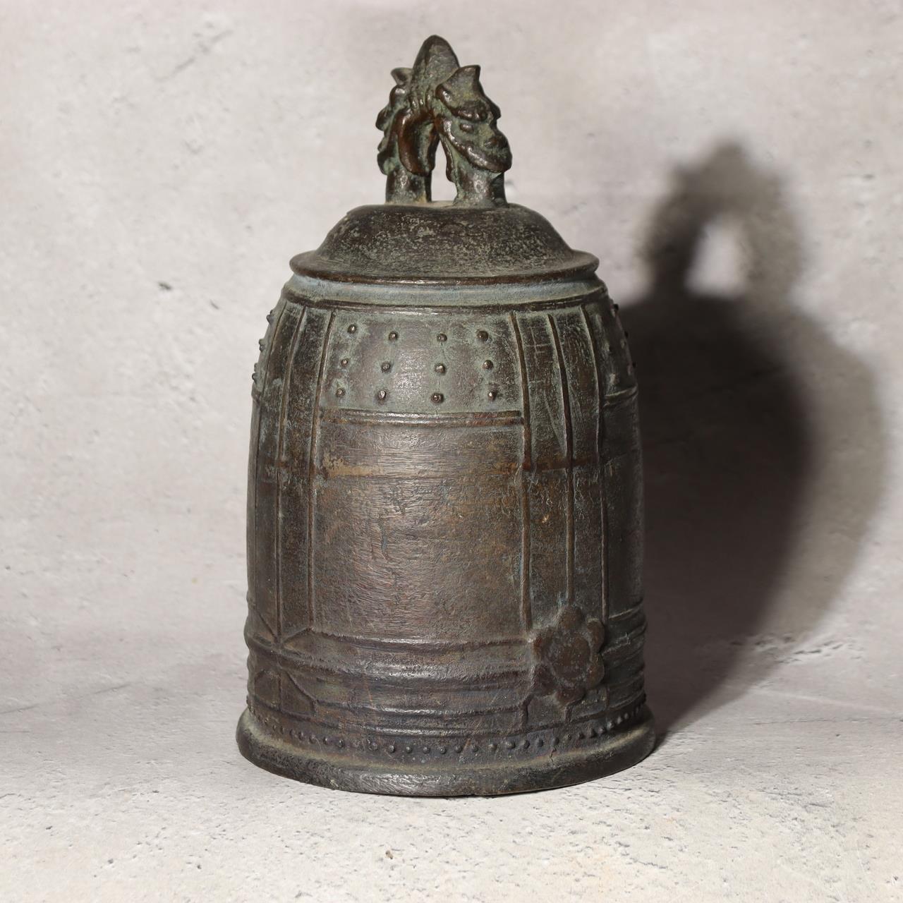 Japanese Vintage Bronze Bell Hansho Temple Buddhist Altar Dragon 18cm BOS9971