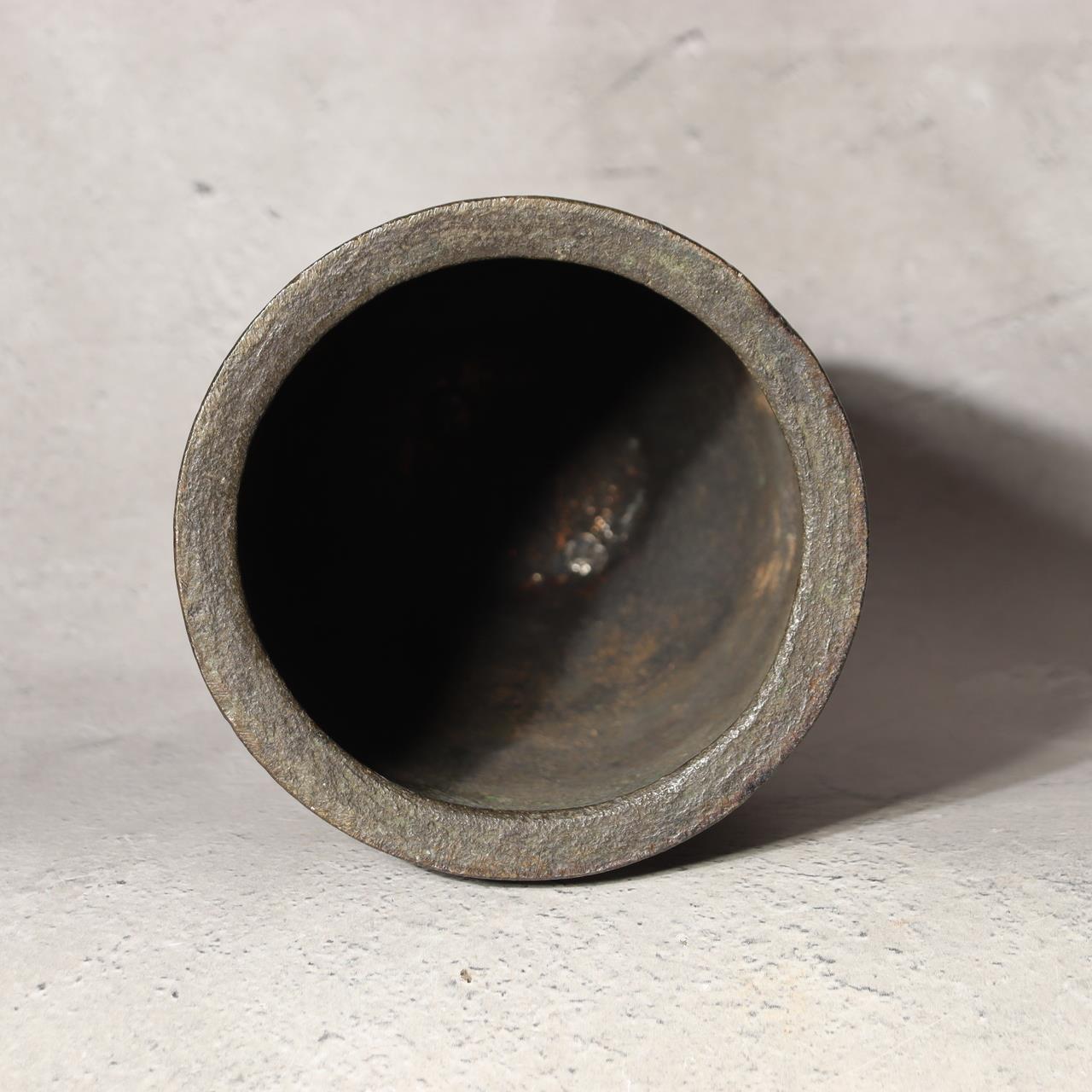 Japanese Vintage Bronze Bell Hansho Temple Buddhist Altar Dragon 18cm BOS9974